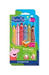 Színes ceruza készlet, hatszögletű, jumbo, STAEDTLER „Noris® junior 140", Peppa malac, 6 szín